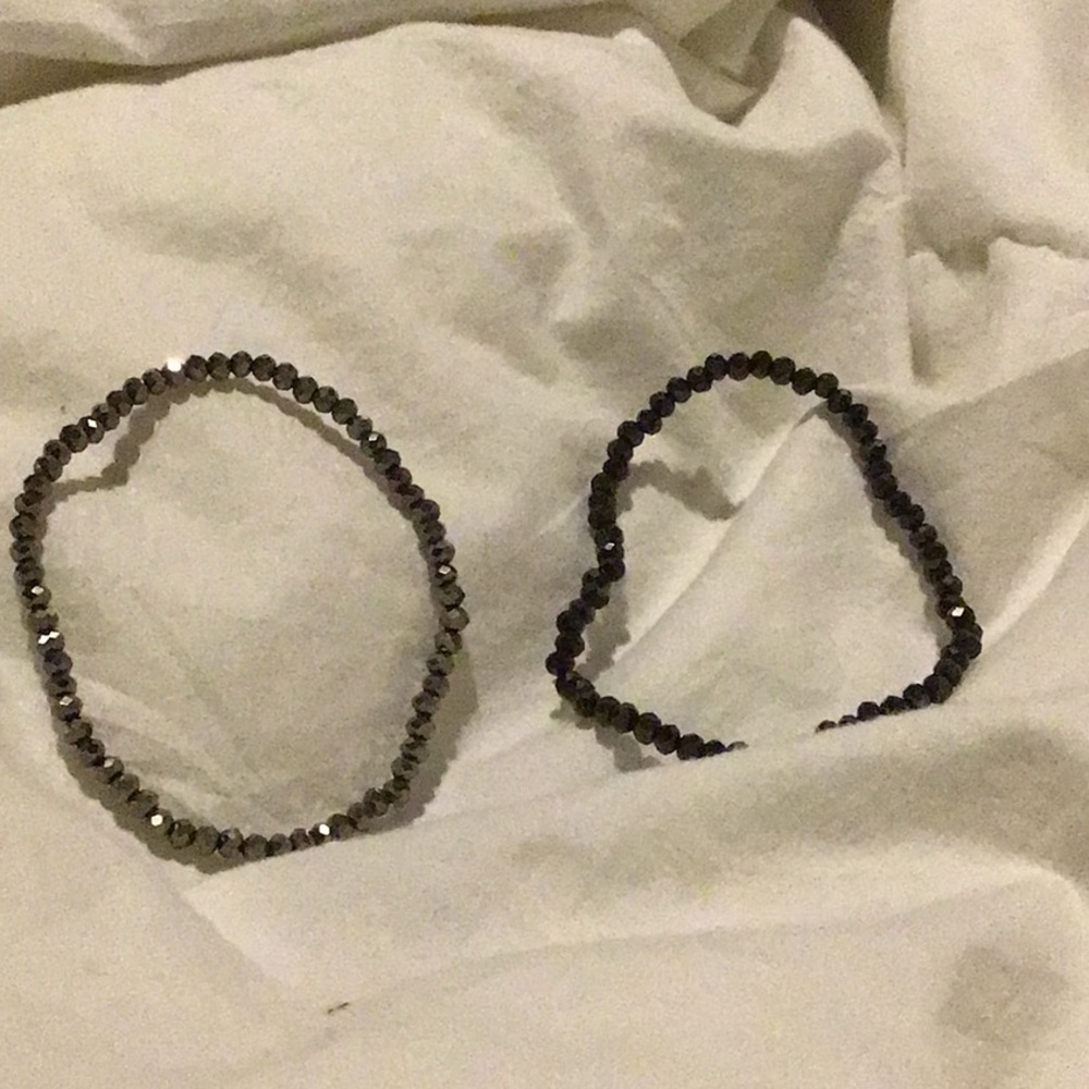 Rustic Black Beaded Bracelet set